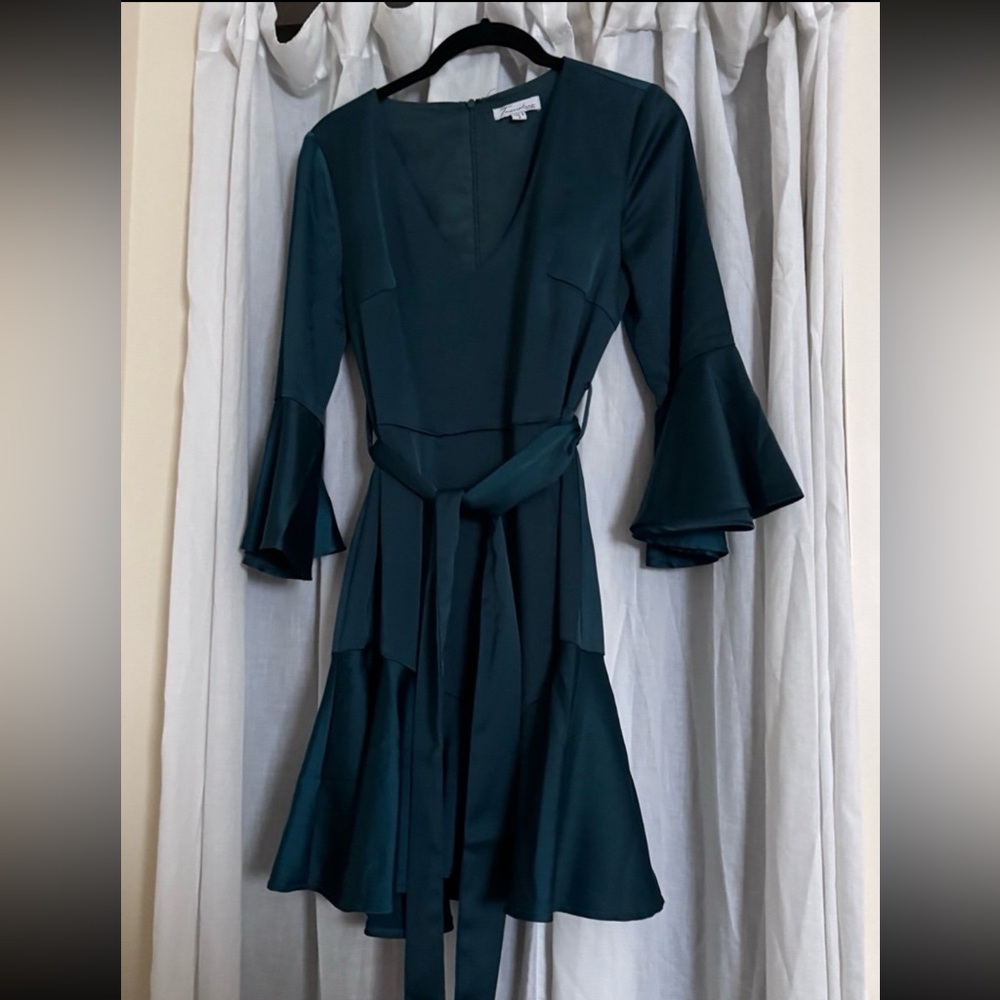 Two Sisters the Label Emerald Satin dress, Size S